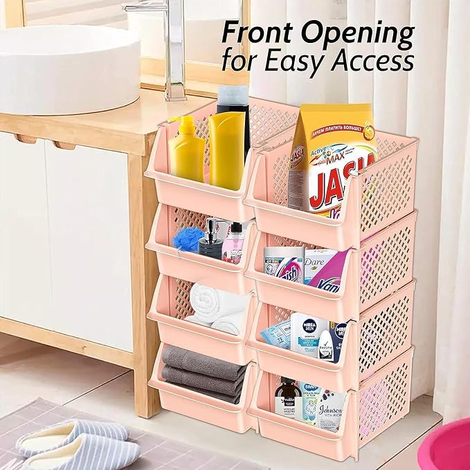 Skywin Stackable Storage Bins for Pantry, 12 Pack Stackable Bins For Organizing - Image 4