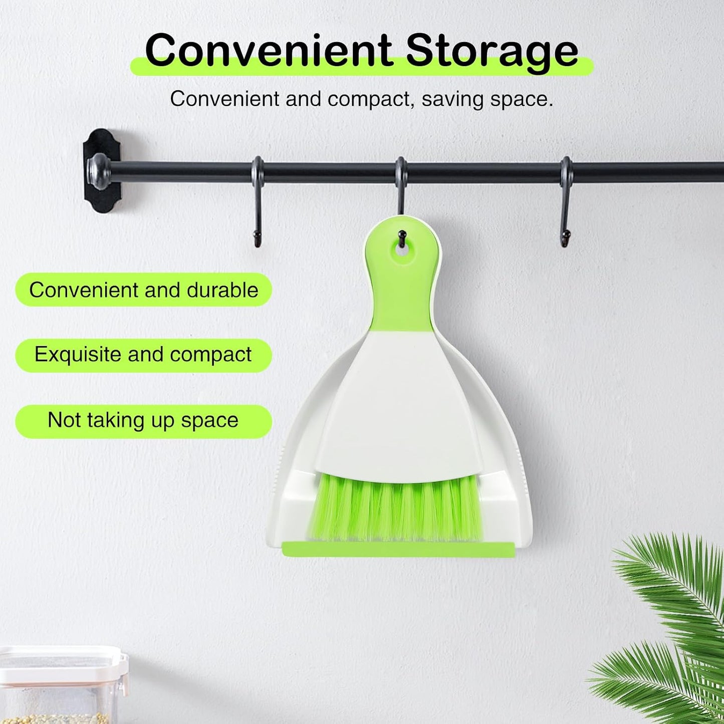 NACENA Mini Dustpan and Brush Set, Small Broom and Dustpan Set Dust Pan and Mini Hand Broom Dustpan and Broom Combo Compact for Home Table Keyboards Sofa Kitchen, Green