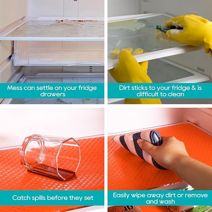 Fridge Liner Shelf Liners for Kitchen Cabinet Refrigerator Liners Waterproof & - Image 6