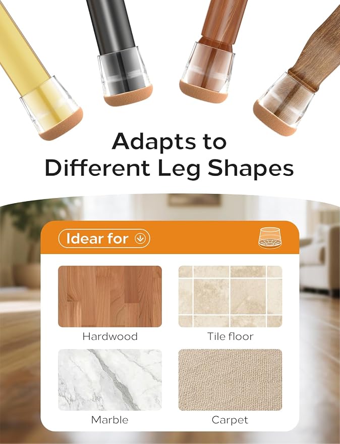 24-Pack Silicone Chair Leg Floor Protectors - Image 6