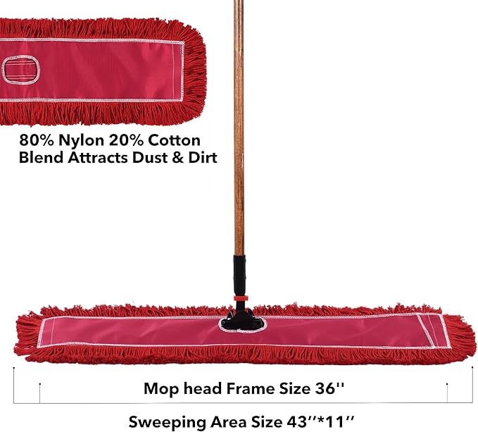 Matthew Cleaning 36'' Industrial Strength Cotton Dust Mop Refill Washable - Image 7