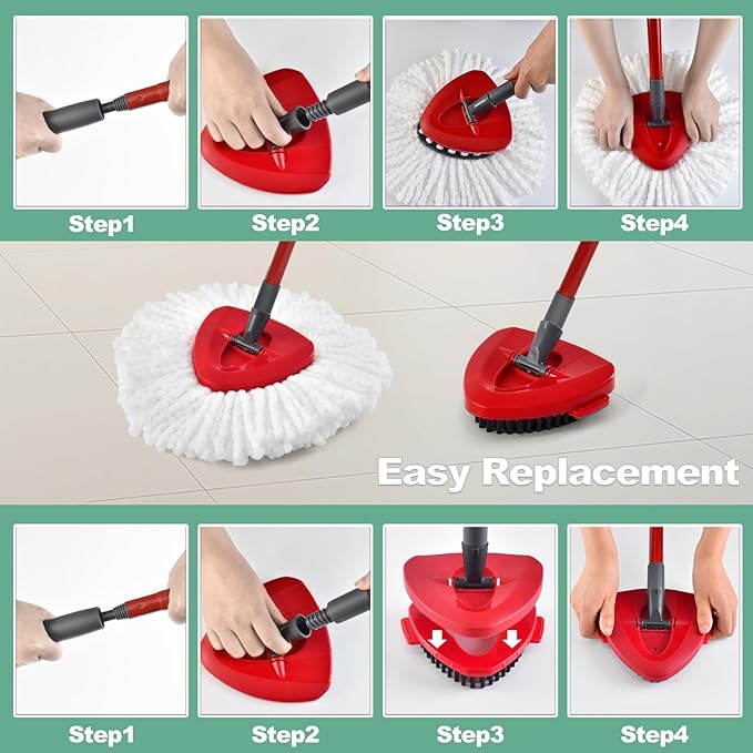 Mop Heads Replacements for Ocedar, Spin Microfiber Mop Replace Head for O-Cedar - Image 3