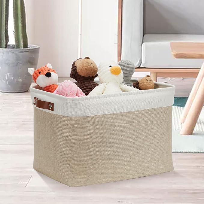 DULLEMELO Storage Baskets Large 16"x12"x12" Tall Rectangular Baskets Fabric - Image 6