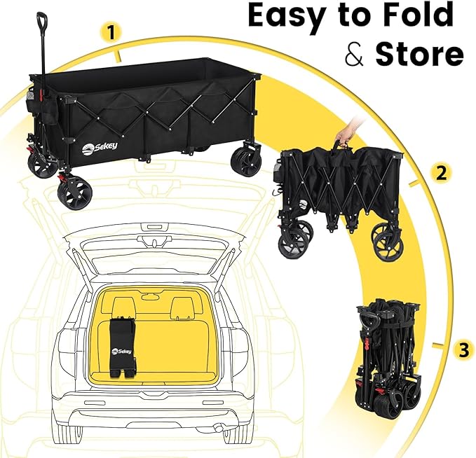 Sekey 48''L Collapsible Foldable Extended Wagon - Image 7