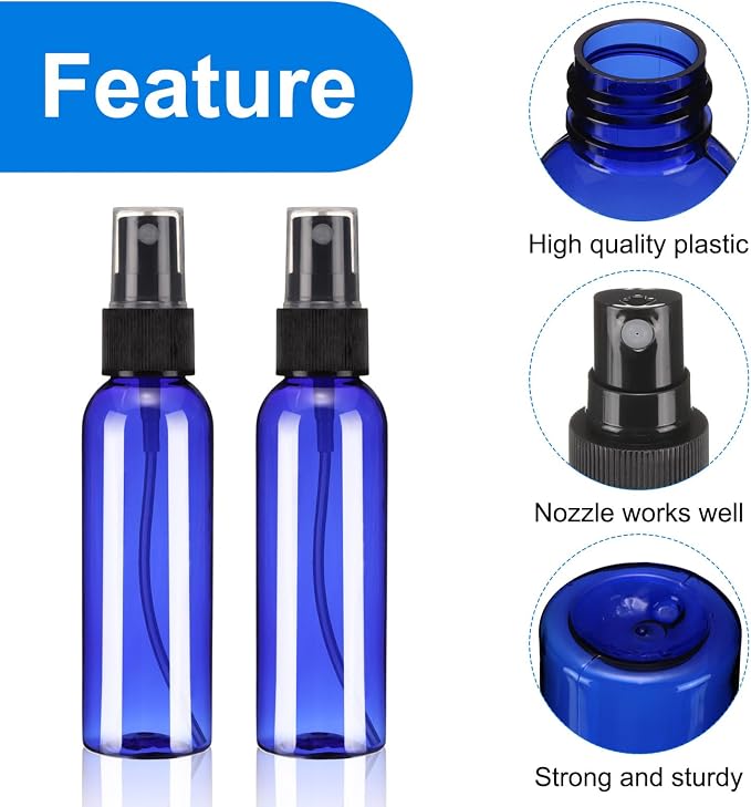 uxcell 10 Pack Spray Bottles, 2 Oz/60ML Reusable Clear Empty Mist Plastic Mini - Image 3