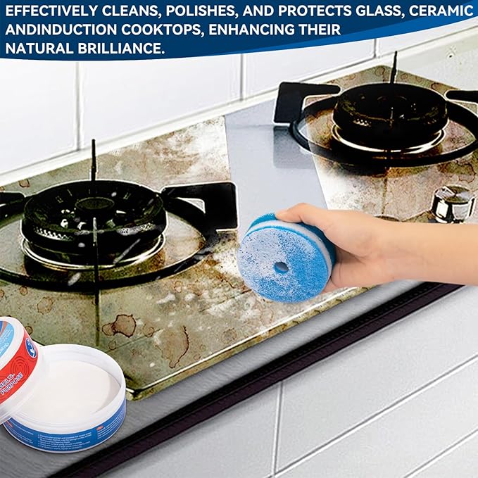 Cooktop Cleaner Paste, Easily Remove Burned-On Food, Grease and Watermarks - Image 5