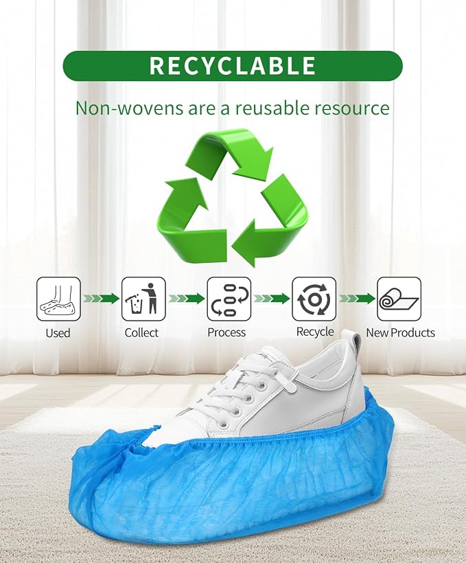 100Pcs Non-Woven Shoe Covers Disposable Non Slip - Image 7