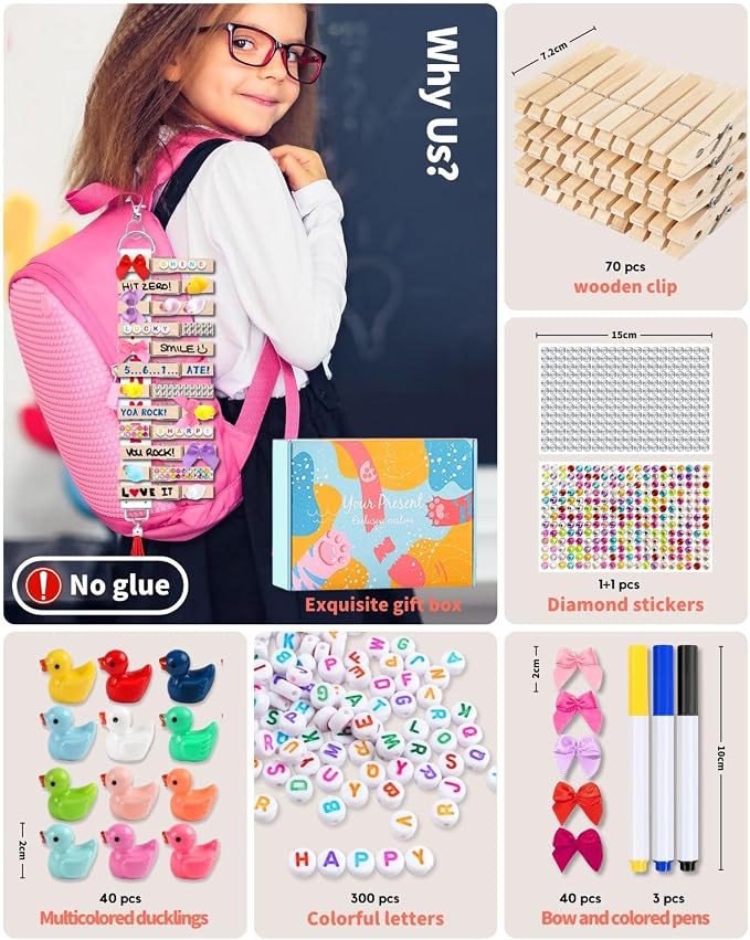 Cheer Pins for Backpack Cheer Stuff Kit 70 Clothes Pins - Image 3