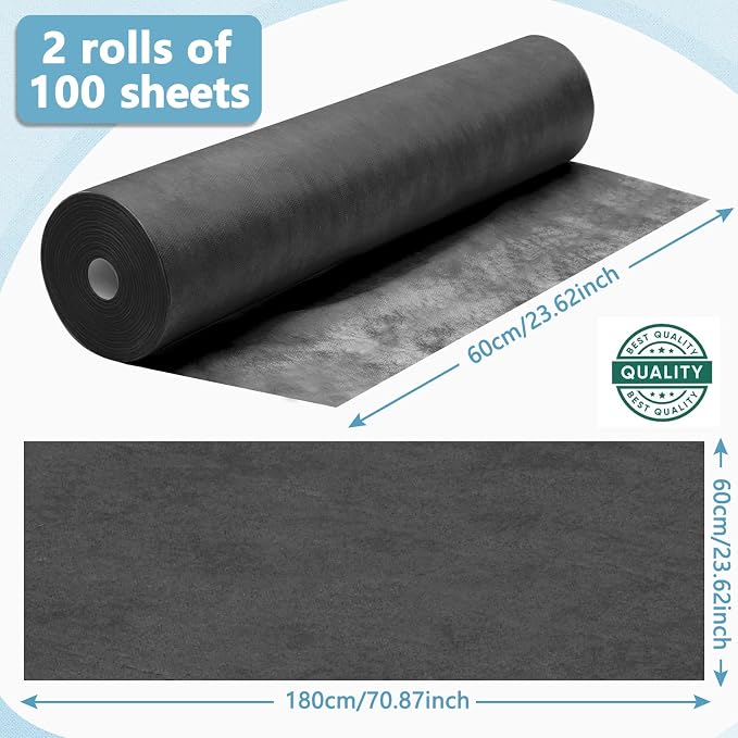 Tudomro 2 Roll Disposable Non Woven Bed Sheets 24 x 71 Inch Massage Table Paper - Image 2