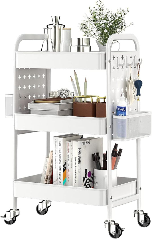 TOOLF 3-Tier Rolling Cart, Metal Utility Storage Cart by TOOLF