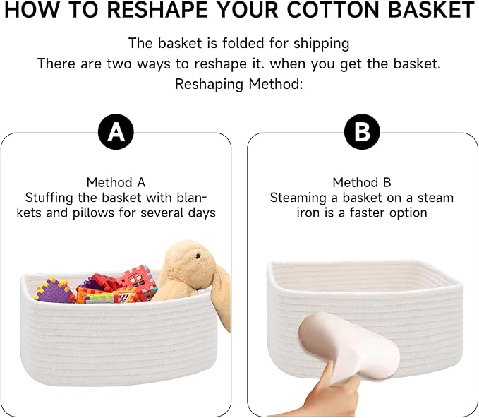 Small Storage Baskets for Organizing | Closet Organizer Bins | Shelf Toy Basket - Image 7