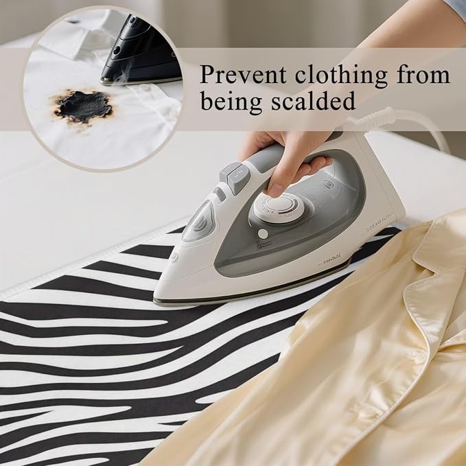 Zebra Print Ironing Mat Portable Iron Pad Magnetic Cover and Padding - Image 5