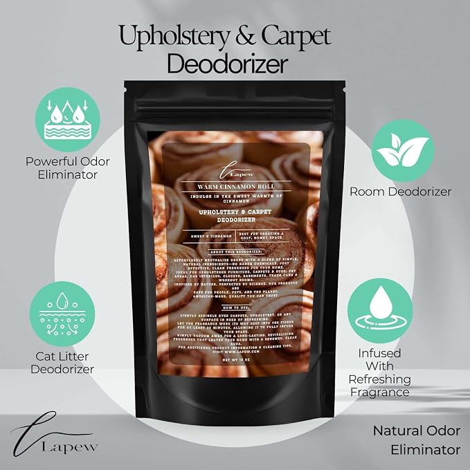 Warm Cinnamon Roll Carpet Freshener Powder 16 oz | Powerful Odor Eliminator - Image 4