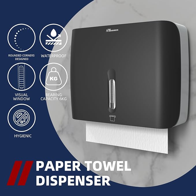 Bathroom Paper Towel Dispenser Pack of 2 Durable ABS Plastic Easy Installation - Image 3