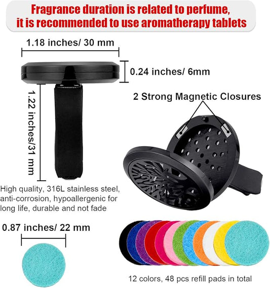 2 Pieces 316L Stainless Steel Car Aromatherapy Essential Oil Diffuser Air - Image 2