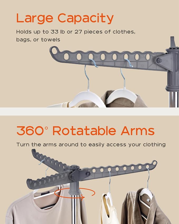 Clothes Drying Rack Foldable, 59 inch Tripod Laundry Drying Rack Indoor - Image 4