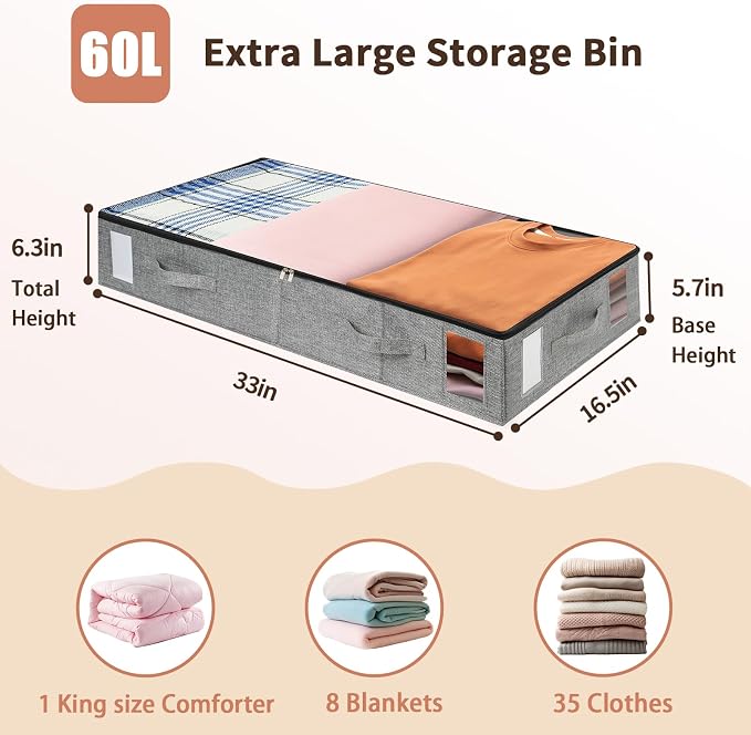 combocube 2 Pack Under Bed Storage Containers, Stackable Closet Organizers and - Image 4