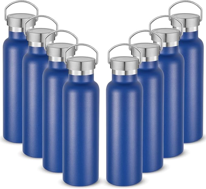 Neihepal 20 oz Insulated Water Bottles Bulk 8 Pack, Stainless Steel Double Wall by Neihepal