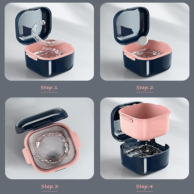 Denture Cup，Retainer Case, Cute Night Mouth Guard Box Holder, Storage Soak - Image 5