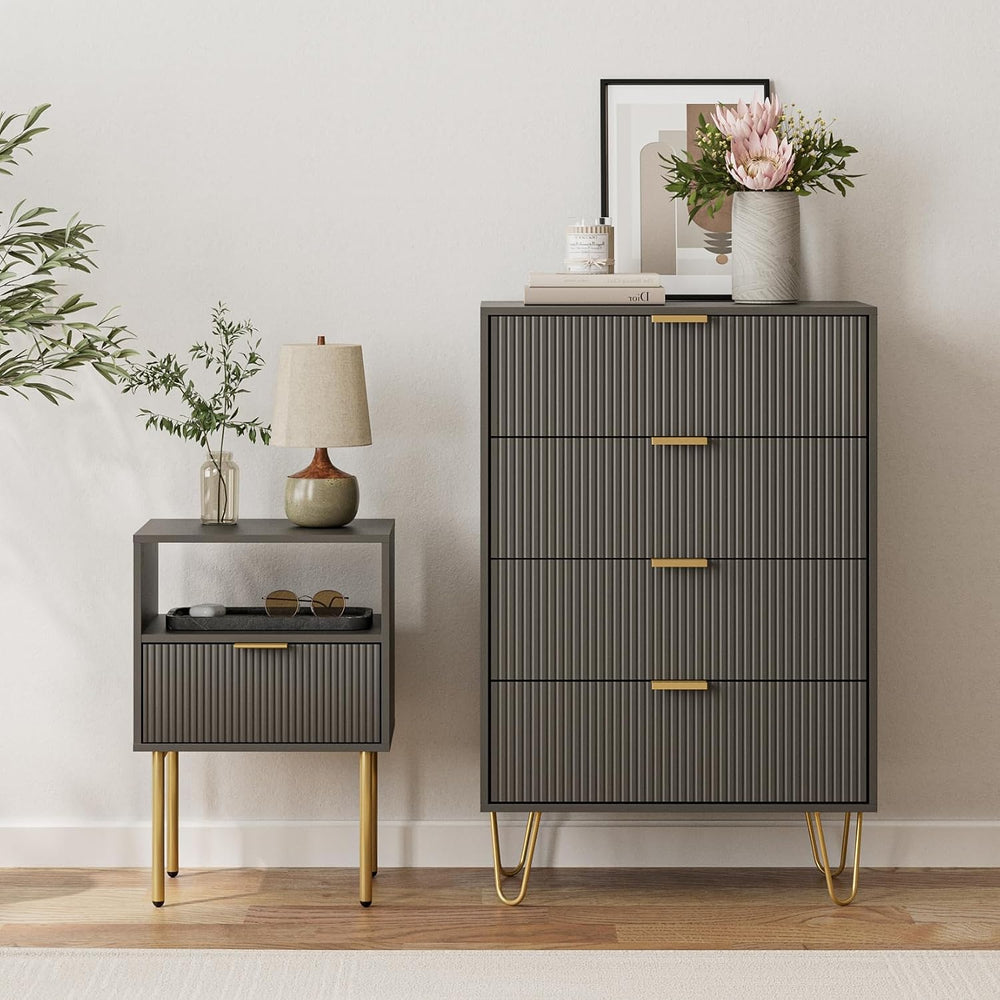 Masupu 4 Drawer Dresser, Drawer Chest, Tall Storage Dresser Chest Cabinet Org...