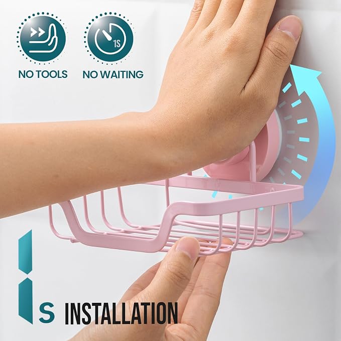 TAILI Soap Holder Bar Dish Suction Cup, Bar Shampoo Rack - Image 2