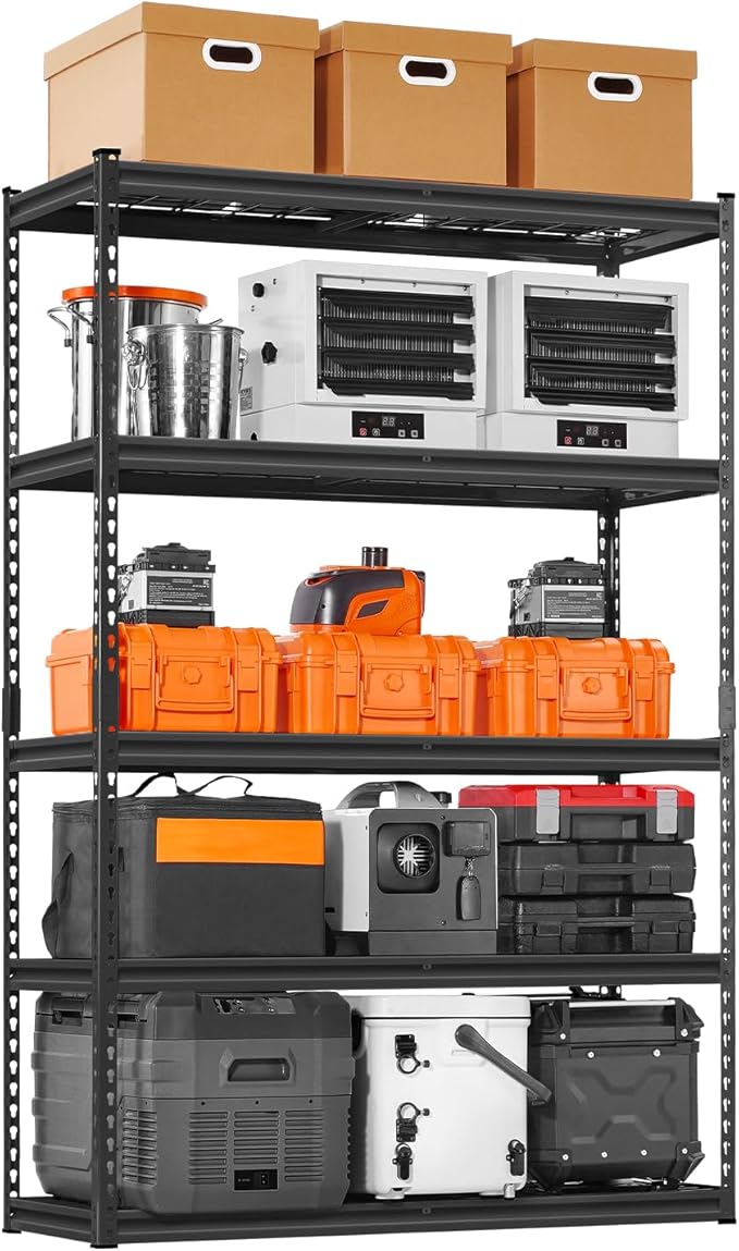 VEVOR Storage Shelves, 2500 lbs, 5 Tier Heavy Duty Garage Shelving, by VEVOR