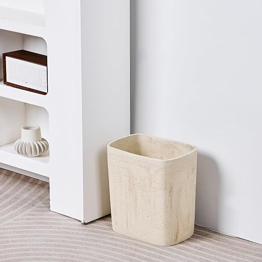 Polytree Natural Travertine Textures Bathroom Trash Can 1.8 Gallon Small - Image 5
