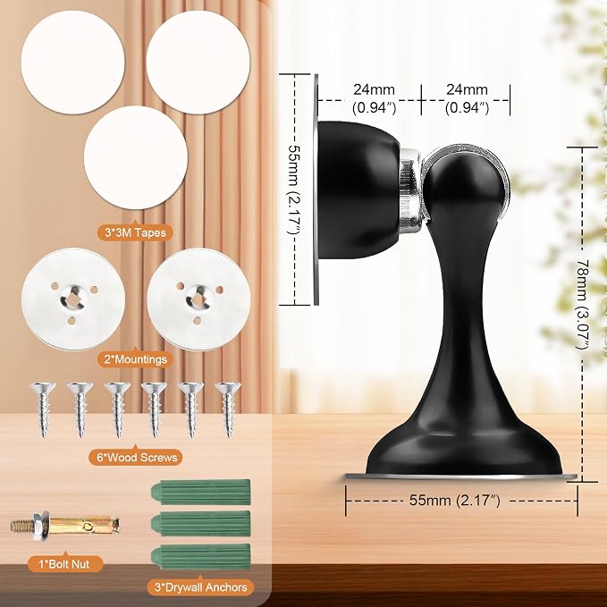 Probrico Black Magnetic Door Stoppers - Image 5