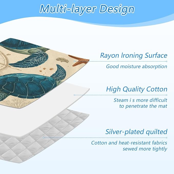 Sea Turtle Corals Starfish Ironing Mat - Image 4