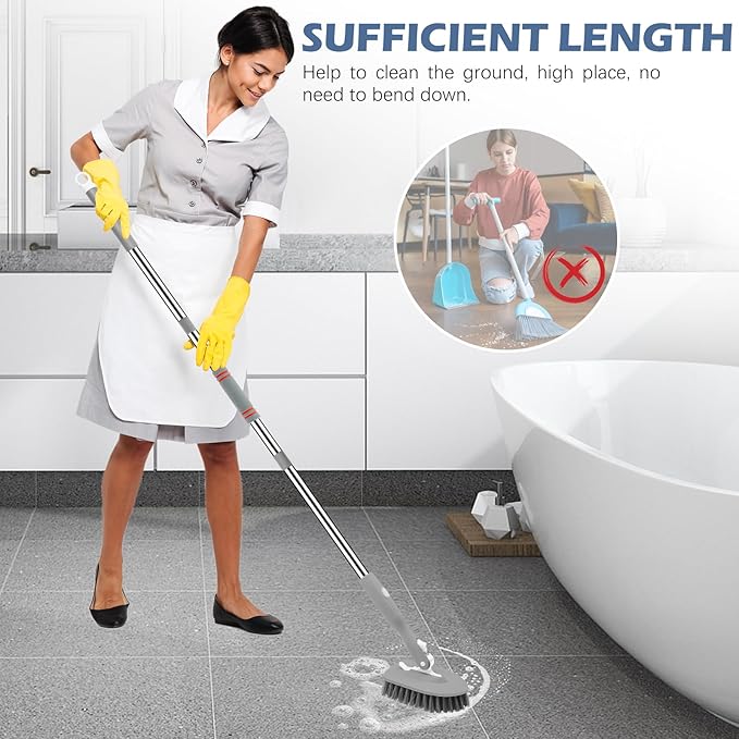 SetSail Floor Scrub Brush, 3-In-1 Tile Tub Floor Scrubber - Image 7