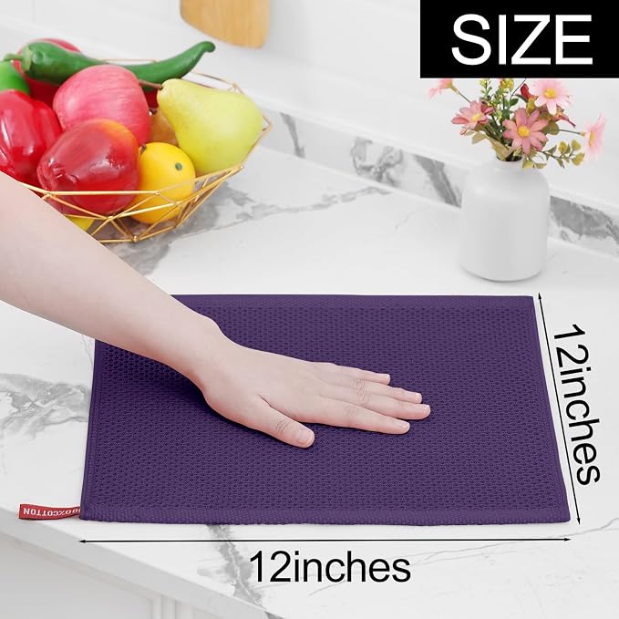 Homaxy 100% Cotton Waffle Weave Kitchen Dish Cloths, Ultra Soft Absorbent Quick - Image 5