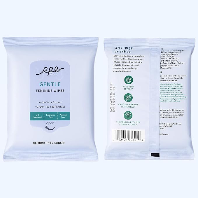 Large Feminine Wipes for Women, pH Balanced Soft Gentle Soothing Unscented - Image 8