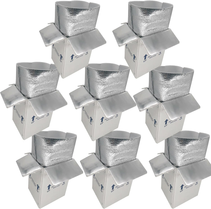 Insulated Shipping Boxes with Liners, 8 Pack 7'' x 6'' x 10'' Small Cold Shipping Boxes, for Perishable Frozen Food Shipping, White (TB7610L-8)