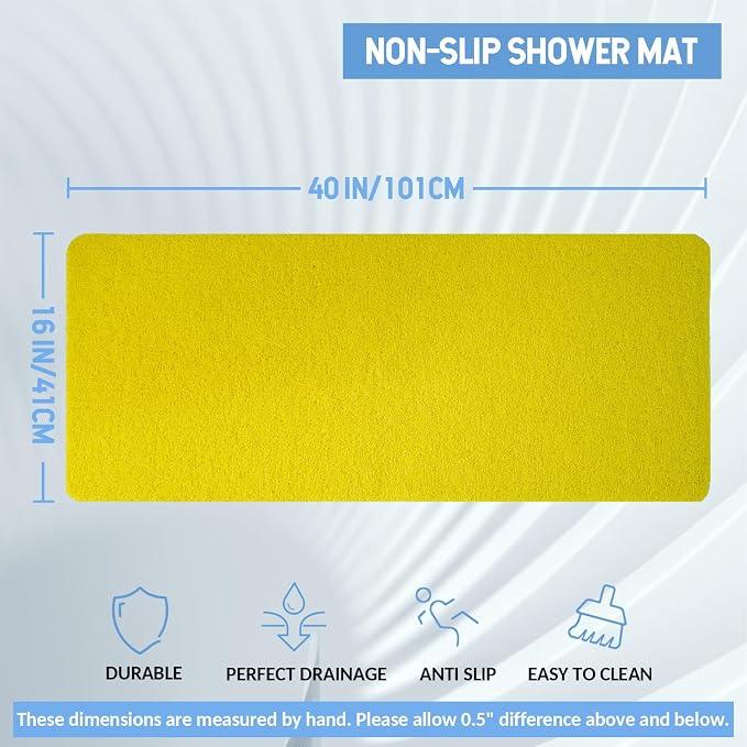 Non-Slip Bathtub Mat, Anti Slip Shower Mat, Fast Drying Bathtub Mats, Foot - Image 2