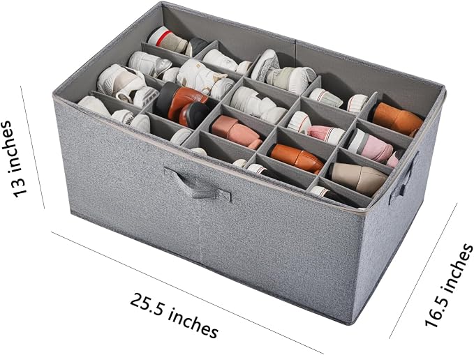 Shoe Storage Organizer for Closet, Shoe Box Organizer, Space Saving Foldable - Image 3
