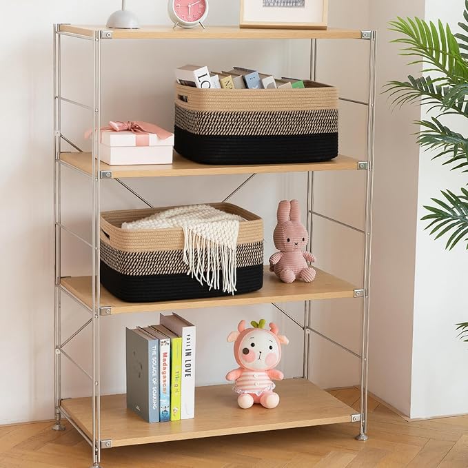 Large Storage Basket for Organizing, Woven Rope Basket for Shelves, Closet - Image 6