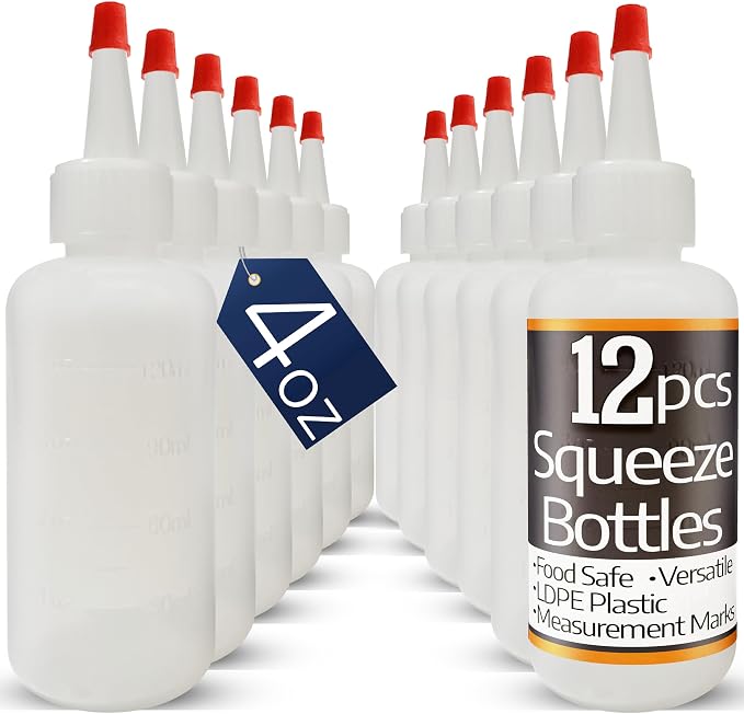 Plastic Squeeze Bottles with Red Tip Cap, 4 Oz Squirt Bottle - Image 10