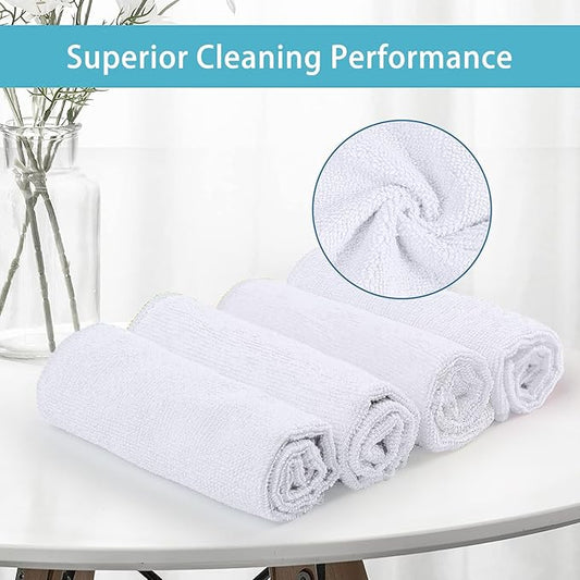 HOMEXCEL White Microfiber Cleaning Cloth, 100 Pack Cleaning Towels - Image 2