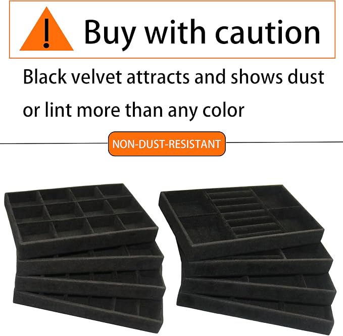 Jewelry Organizer Drawer 8 Set Jewelry Boxes Velvet Jewelry Drawer Organizer - Image 6