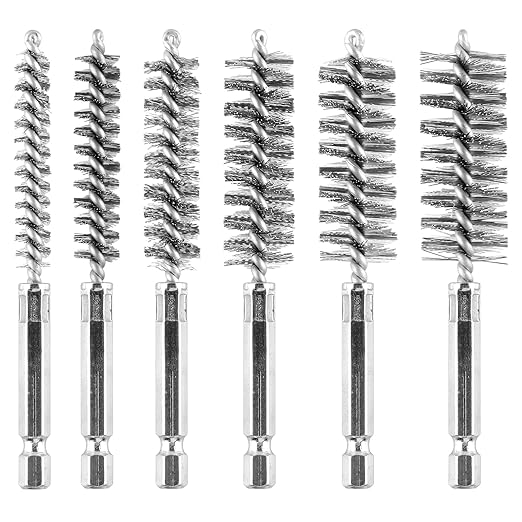 6Pieces Wire Brush Drill Bore Cleaning Brushes Set, by AOKLIT