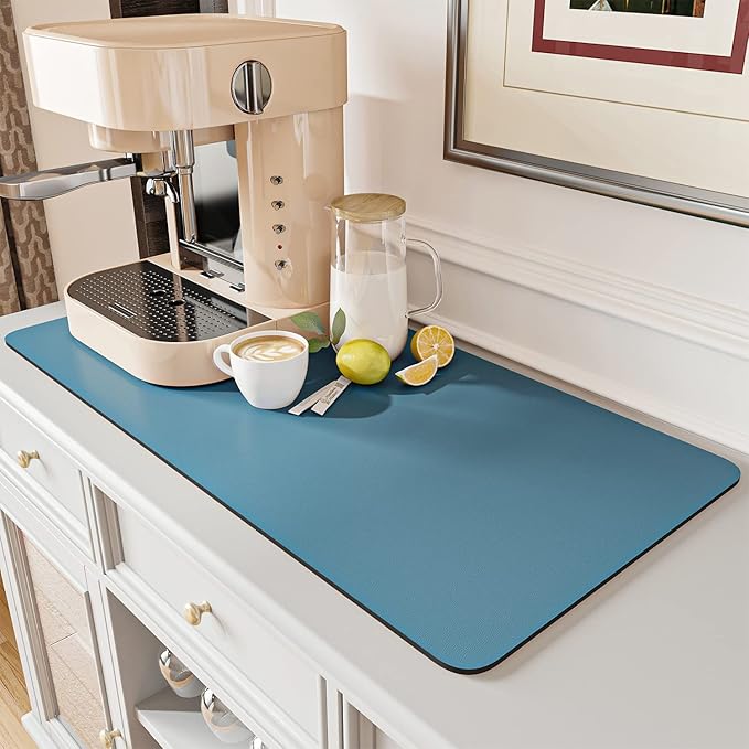 AMOAMI-Coffee Mat Hide Stain Rubber Backed Absorbent Dish Drying Mat by AMOAMI