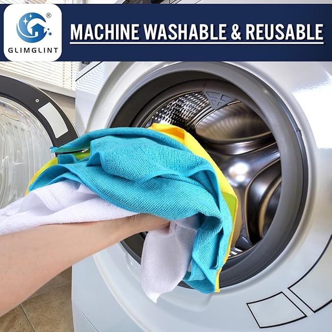 GLIMGLINT Microfiber Cleaning Cloth, 150 Pack Cleaning Rags, Cleaning Towels - Image 6