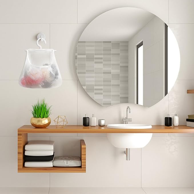 Cabilock 2pcs Multi-functional Hanging Mesh Bag Breathable Laundry Storage Bag - Image 3