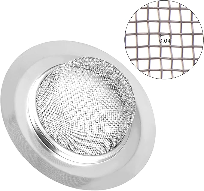 2Pcs Kitchen Sink Strainer, Stainless Steel Mesh Sink Drain Cover, Large Wide - Image 4