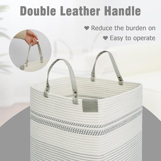 danpinera 100L Nursery Hamper, Tall Woven Laundry Basket - Image 3