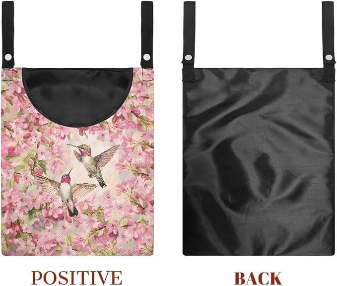 Hummingbird and Cherry Blossom Clothes Pin Hanging Bag, Clothes Pin Hanging Bag - Image 7