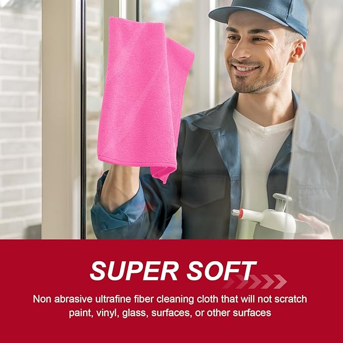 200 Pcs Microfiber Cleaning Cloth 16x16 Inch Microfiber Towels - Image 4