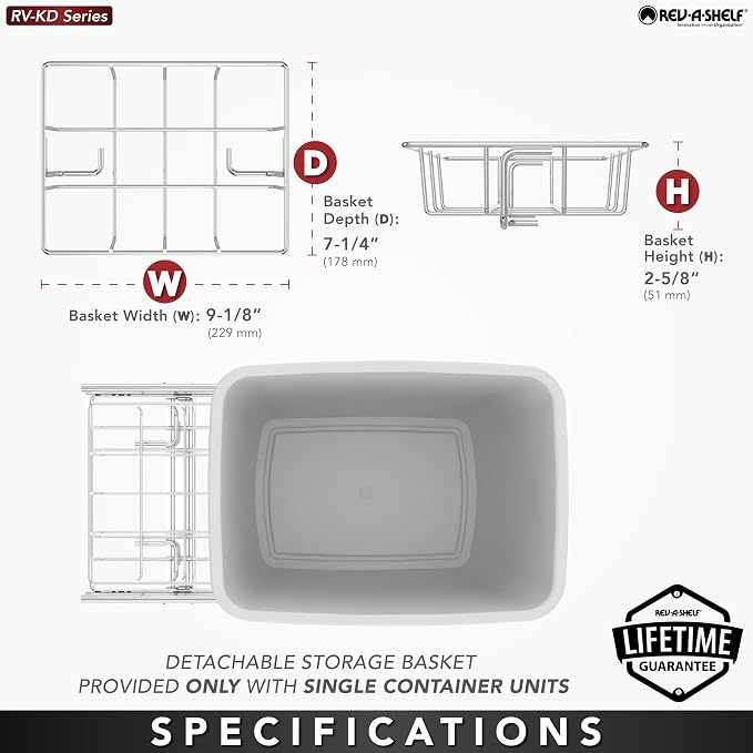 Rev-A-Shelf Pullout Trash Can for Under Kitchen Cabinets 35 Qt Garbage Waste - Image 5