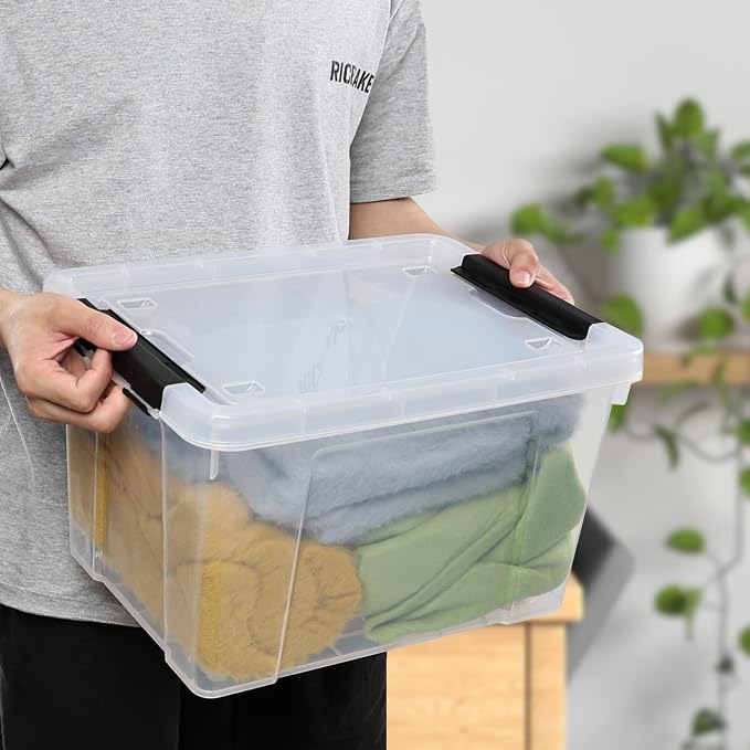 22 Qt Latching Storage Box, Stackable Bin - Image 6