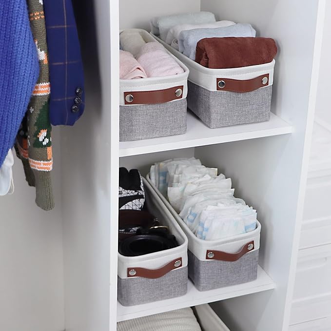 Univivi 4PC Small Fabric Storage Bins, Countertop Organizing Small Items - Image 4